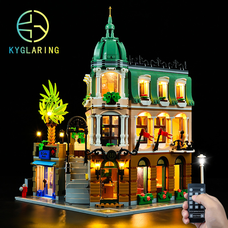 กี้ แม้แต่เหมาะสําหรับเลโก้10297มุมบูติกโรงแรมกล่องแสดงนําอาคารบล็อกของเล่นแสง