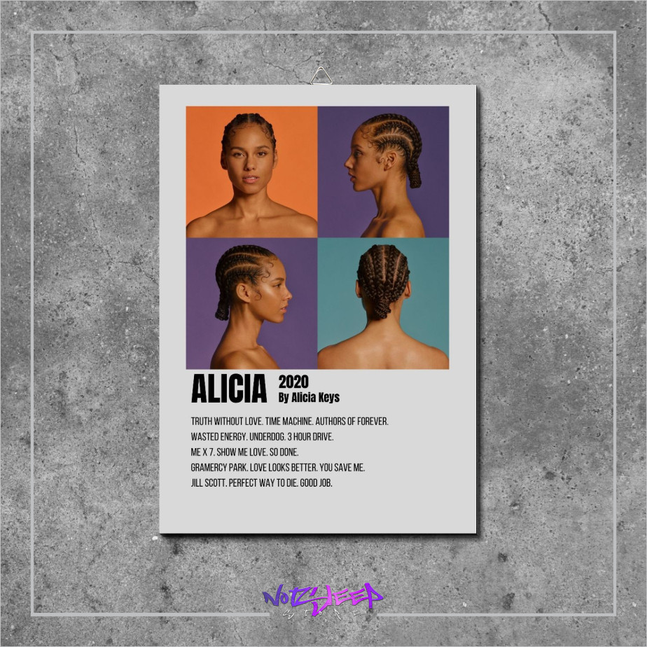 ฝาครอบอัลบั้มเพลง Alicia โดย Alicia Keys ตกแต่งผนัง