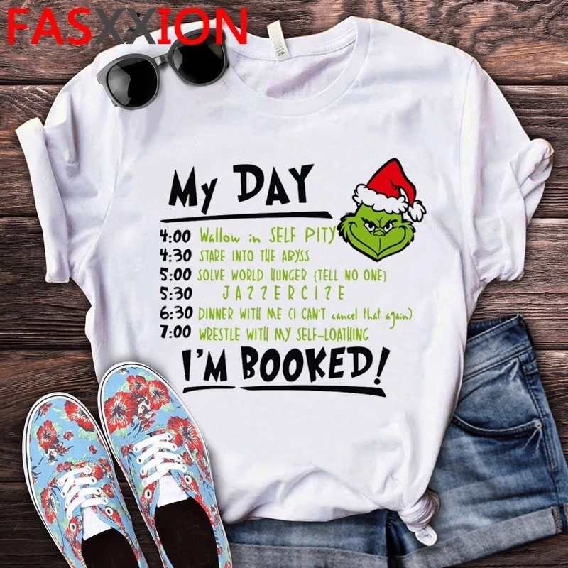 Christmas Grinch T Shirt Men Women Cartoon Grinch Graphic Tees Merry Christmas Gift Tshirt