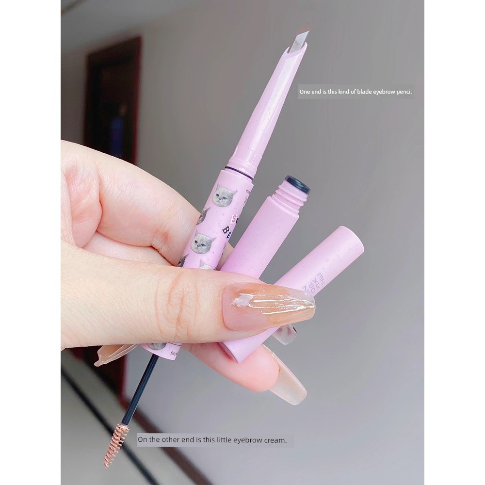 ย้อมคิ้ว เจลปัดคิ้ว Flortte Flortte Flortte Double-Headed Blade ดินสอเขียนคิ้วย้อมสีครีมเขียนคิ้ว Tw