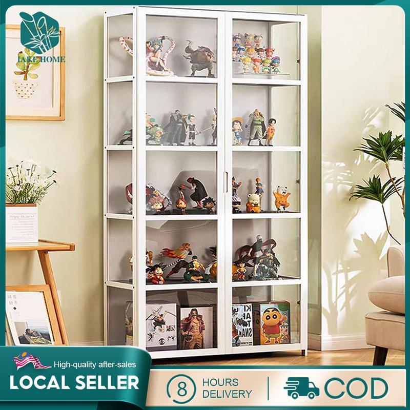Buluh Display Cabinet Transparent Glass Acrylic Showcase Home Storage Cabinet Hand-Made Display Case