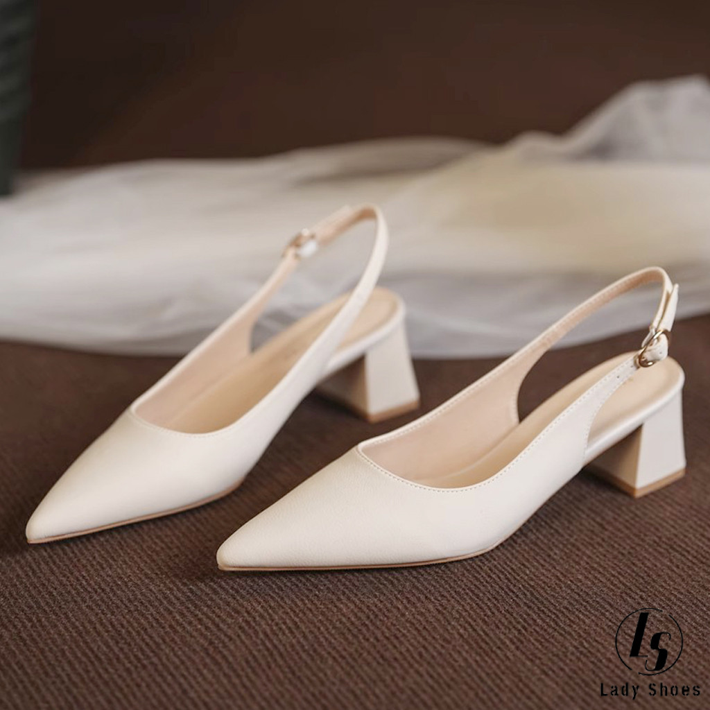 [LS] รองเท้าส้นบล็อก 2 นิ้ว สำหรับเจ้าสาว สไตล์เกาหลีดีไซน์หรู สวมใส่สบายไม่อั้น