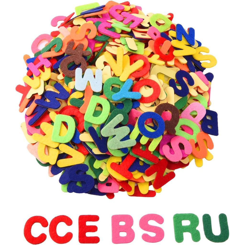 Outus Felt Letters Stickers Self-Adhesive Alphabet Letters for Kids DIY Craft 500 Pieces, 1 Inch Ass