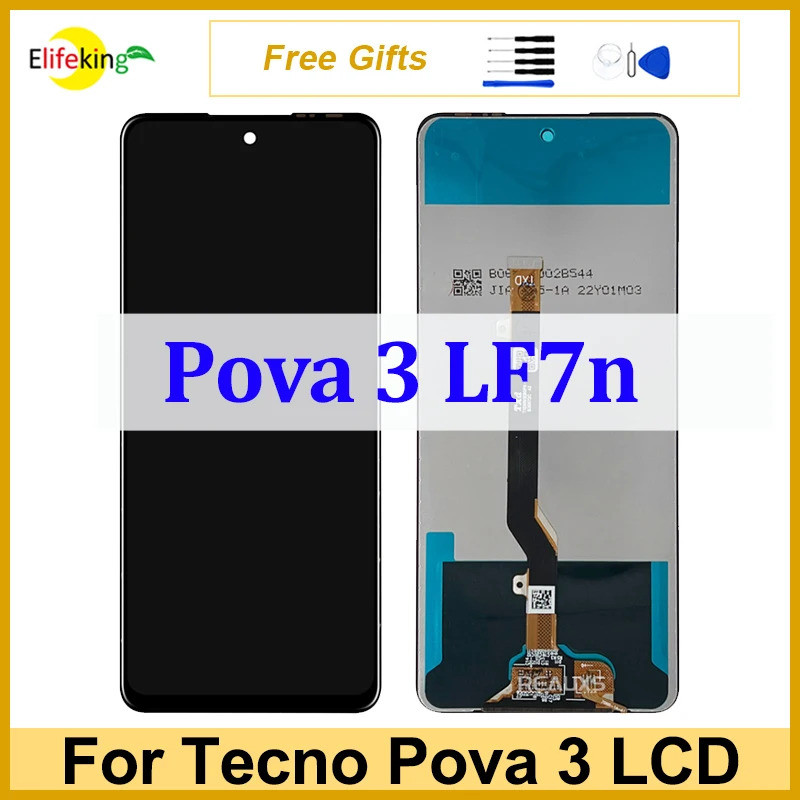 6.9 "LCD ต้นฉบับสําหรับ Tecno Pova 3 LF7n จอแสดงผล Touch Screen Digitizer Assembly เปลี่ยนอะไหล่ซ่อม