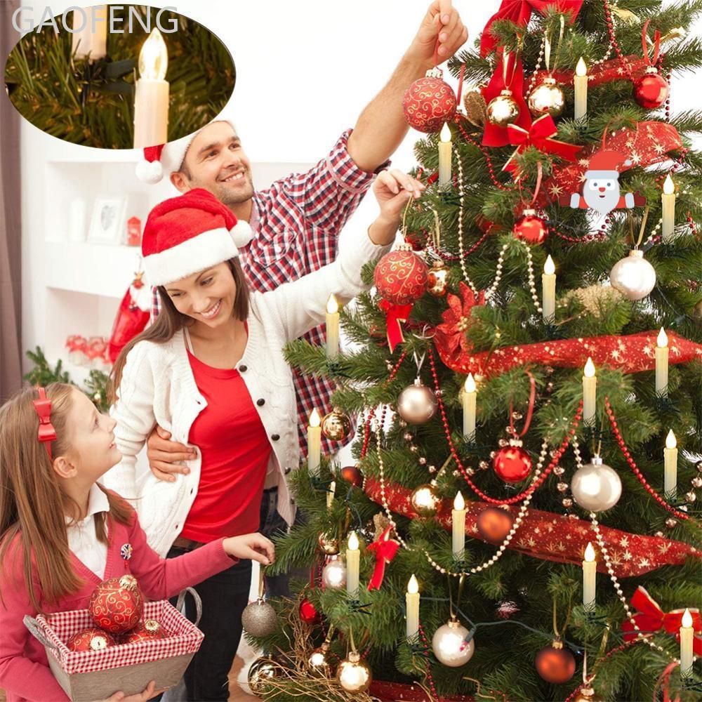 GAOFENG 1/2/3 M LED เทียนคริสต์มาส String ไฟคลิปแบตเตอรี่ขับเคลื่อนไฟเทียนสําหรับ Xmas Tree Holiday 