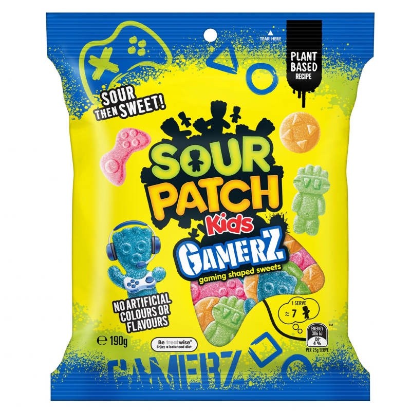 ซาวร์แพทช์คิดส์เกมเมอร์ซเยลลี่กลิ่นผลไม้รวม 190กรัม Sour Patch Kids Gamerz 190g.