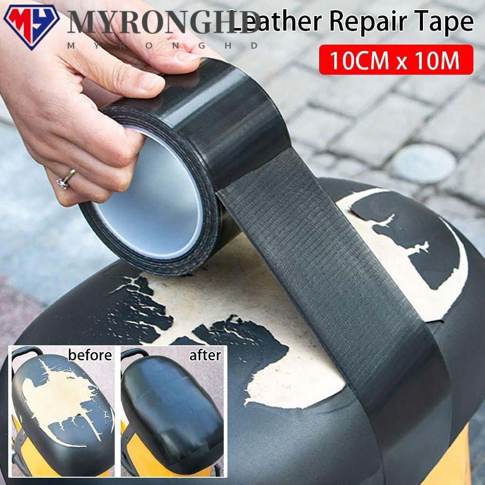 MYRONGHD 1 ม้วน First Aid Patch, PU Strong Sticky หนังซ่อมเทป,สีดํากันน้ํากาวหนัง Patch โซฟารถที่นั่งกระเป๋าถือแจ็คเก็ตเฟอร์นิเจอร์รองเท้า