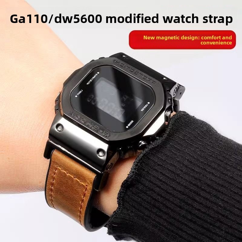 ปรับให้เข้ากับสี่เหลี่ยมเล็ก DW5600/610 GWB5600 ดัดแปลงนาฬิกาหัวเข็มขัดแม่เหล็กพร้อมอินเทอร์เฟซ 16 ม