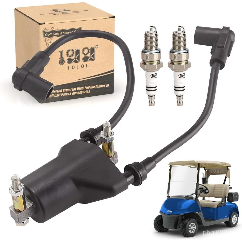 10L0L รถกอล์ฟ EZGO Dual คอยล์จุดระเบิดพร้อมหัวเทียนสําหรับ EZGO 4-Cycle 1991-22002 Pre-MCI เครื่องยน