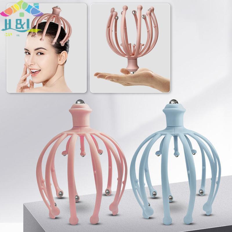 H&L Nov 1PC เครื่องนวดหนังศีรษะ 18 กรงเล็บมือถือนวดศีรษะ Scratcher สําหรับผ่อนคลายผมกระตุ้นและนวดบรร