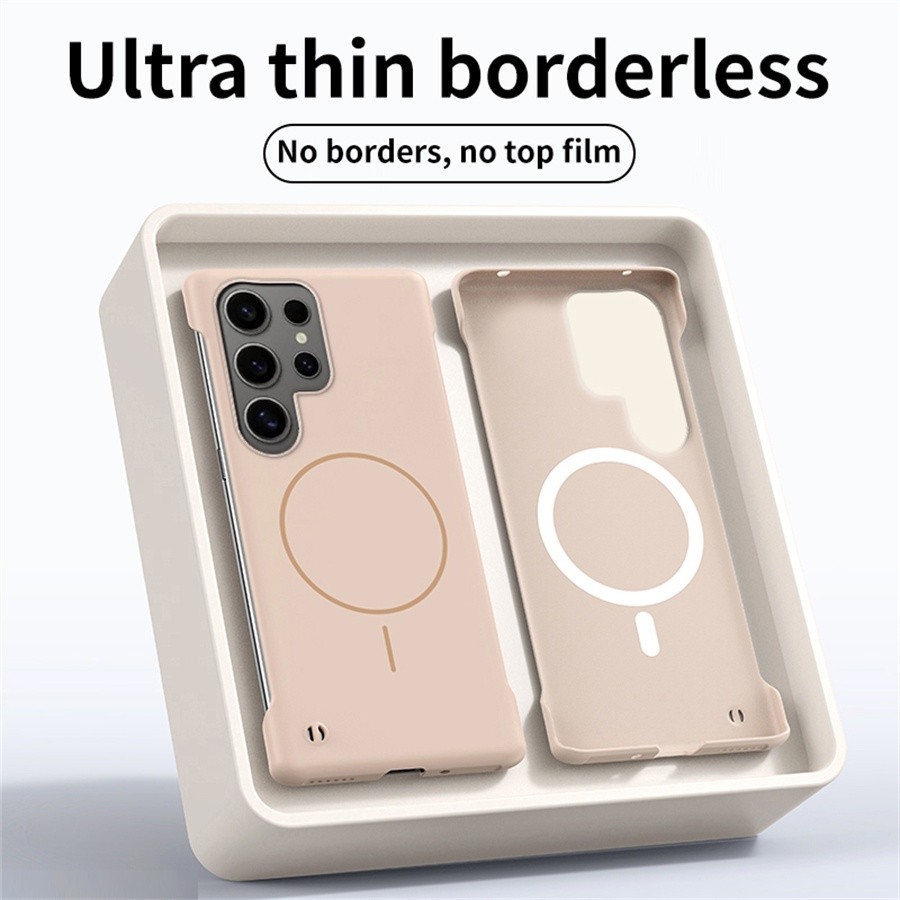 เคสแม่เหล็กไร้กรอบ PC บางเฉียบสําหรับ Samsung S21 S20 S10 fe หมายเหตุ 20 Ultra Plus การกระจายความร้อนฝาครอบชาร์จไร้สาย