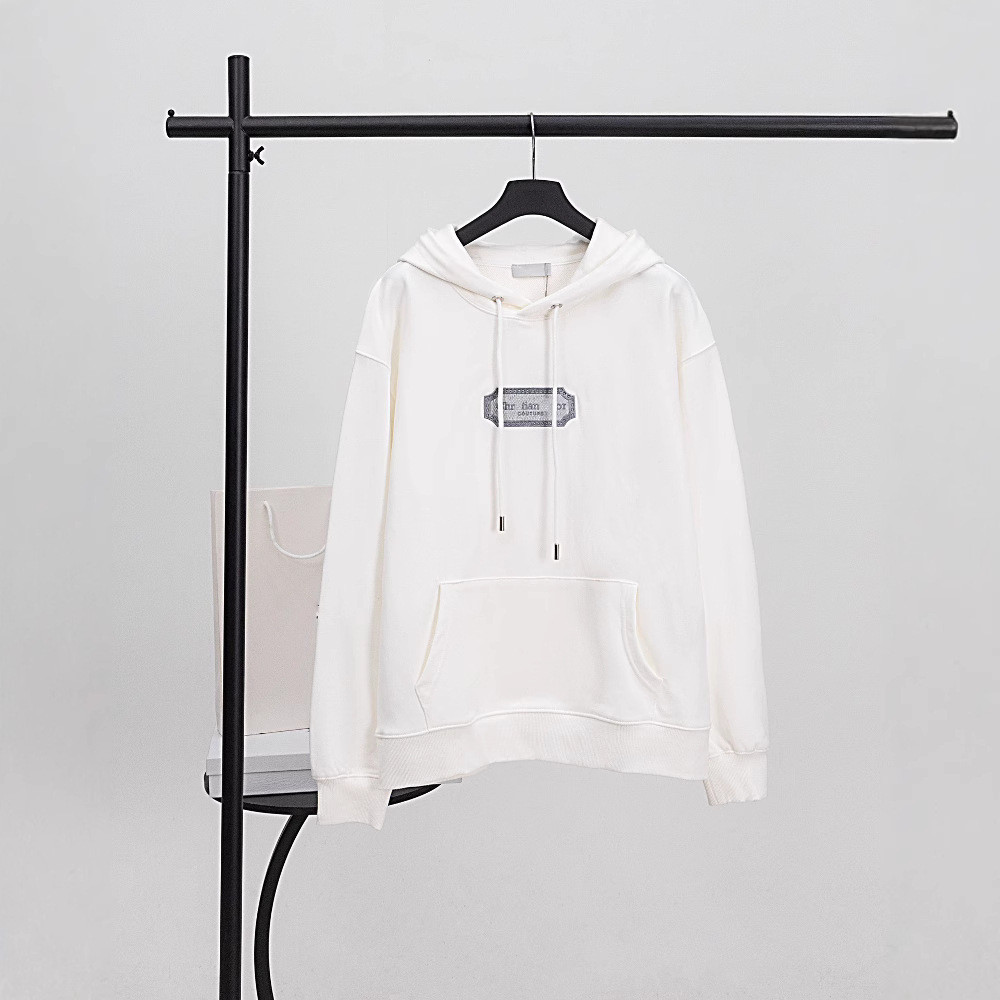 KH7J DO 24New Classic Chest Razor Square Letter Logo Embroidered Hooded Sweatshirt