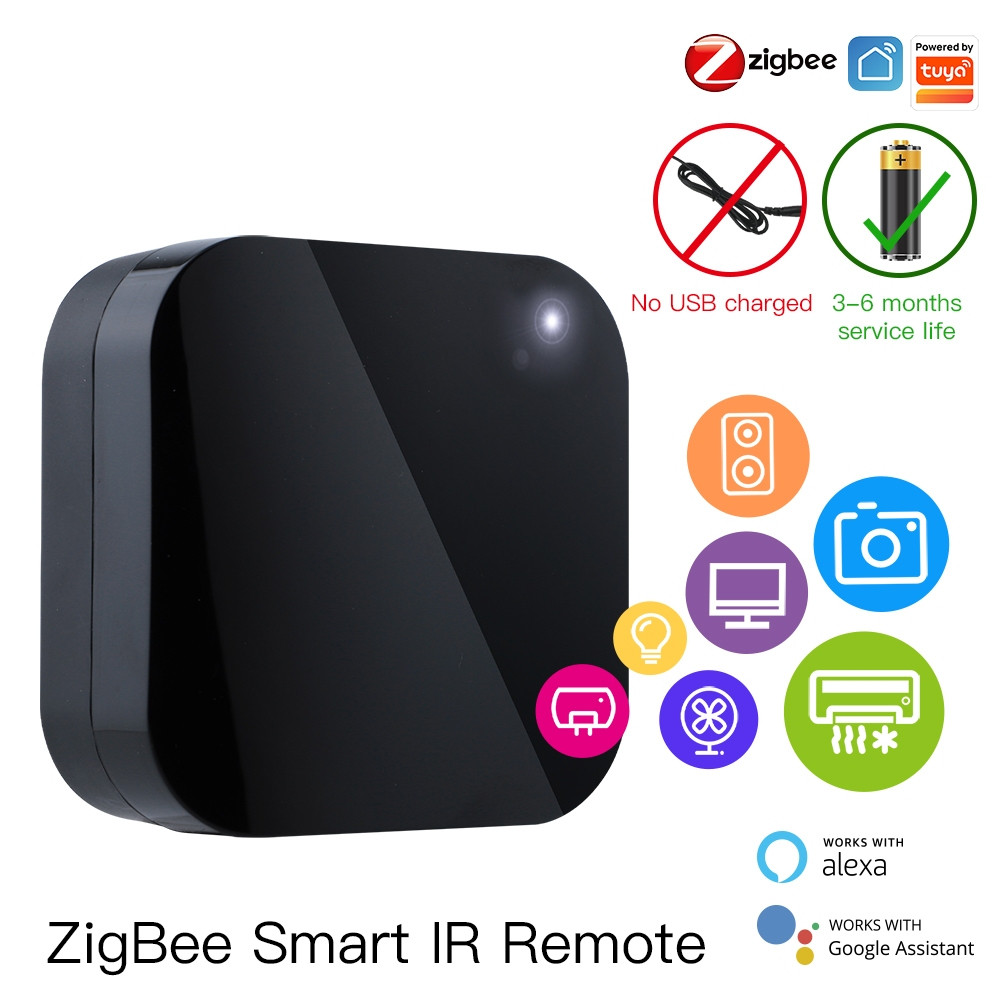 Tuya ZigBee รีโมทคอนโทรล IR อัจฉริยะรีโมทคอนโทรลอินฟราเรดสากลสําหรับบ้านอัจฉริยะทํางานร่วมกับ Alexa 