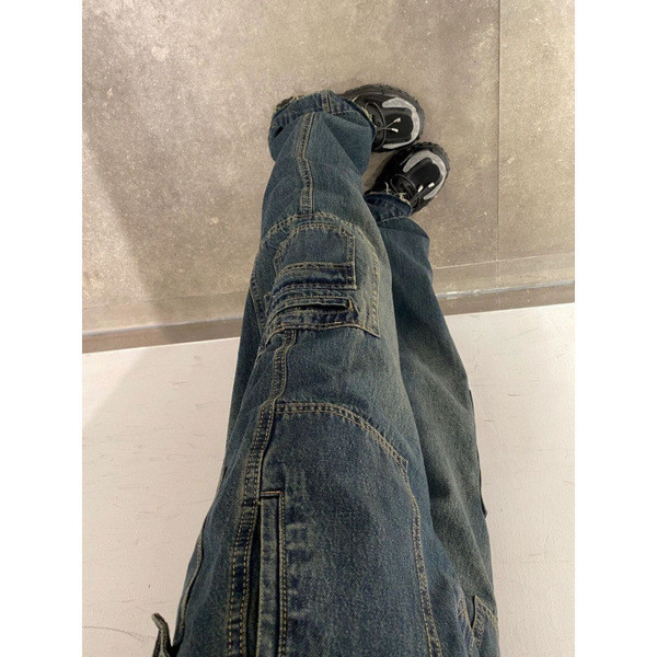 jinn jeans กางเกงยีนส์ขายาว กางเกงยีนส์ทำงานขากว้างแนววินเทจสไตล์อเมริกันไฮสตรีทผู้หญิงฤดูใบไม้ผลิรุ