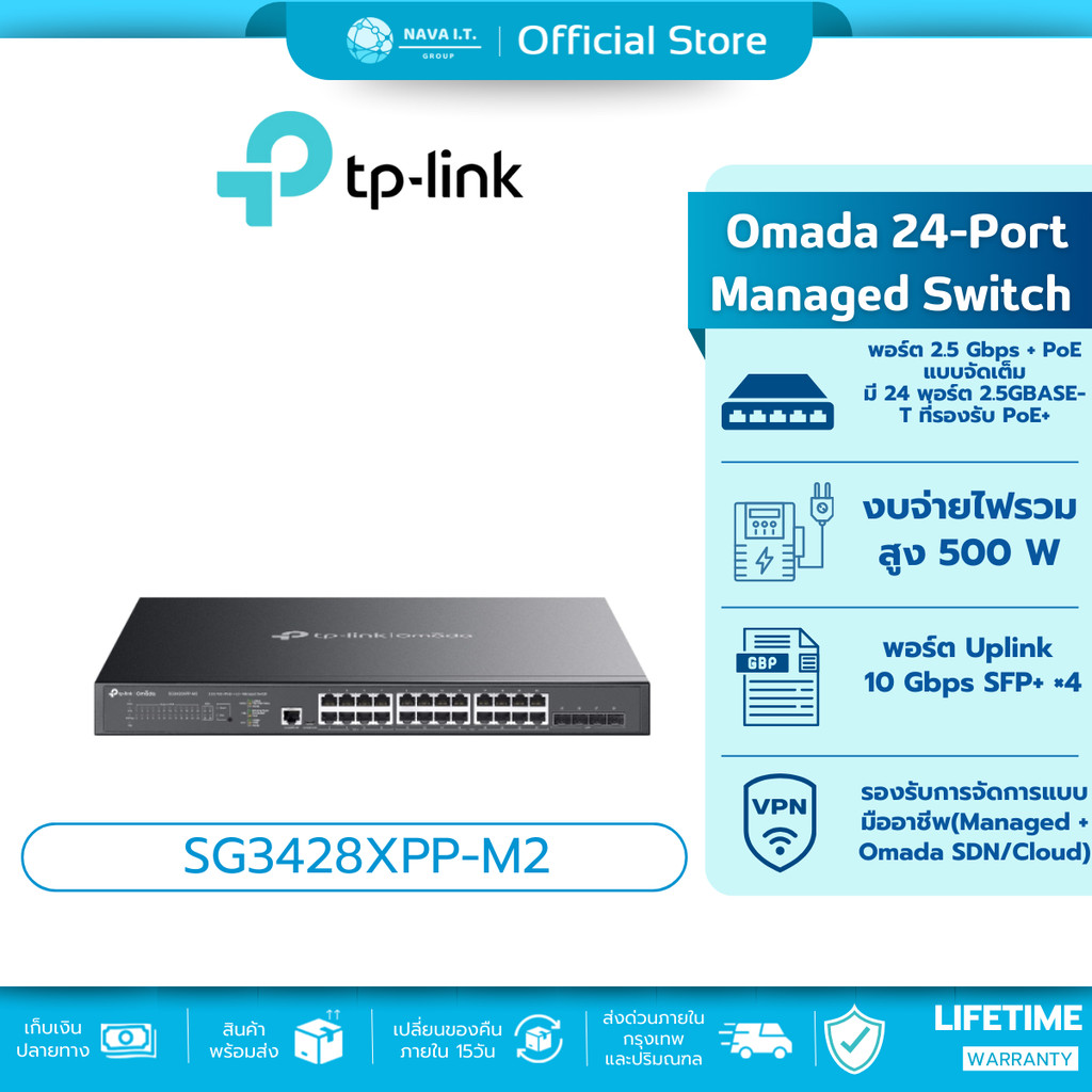 TP-LINK TL-SG3428XPP-M2 JetStream 24-Port Managed Switch