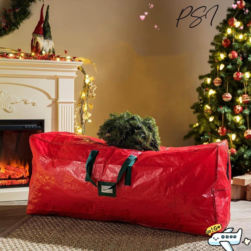 PSI Christmas Tree Storage Bag, Heavy Duty PE Christmas Organizer Bag,ขนาดใหญ่ความจุเสริม Handle กัน