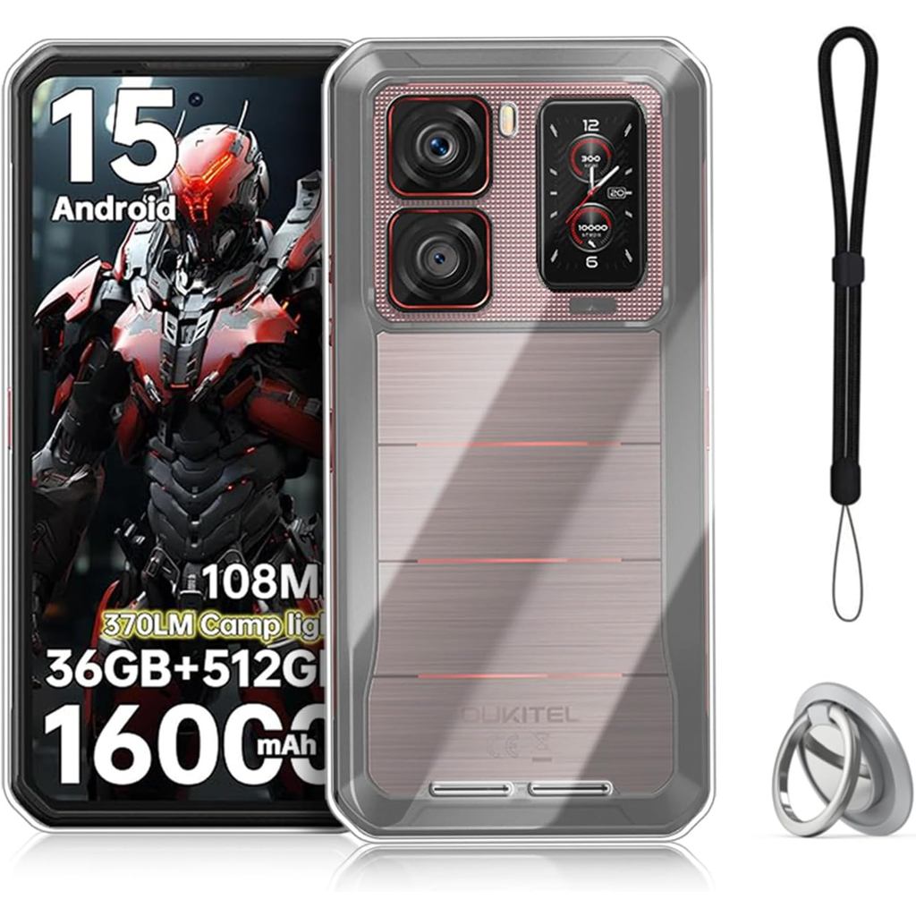 เคสสําหรับ Oukitel WP300, TPU เคสใส, ฟังก์ชั่นขาตั้ง, ตัวยึดแบบปรับได้, ฝาครอบป้องกันสําหรับ Oukitel