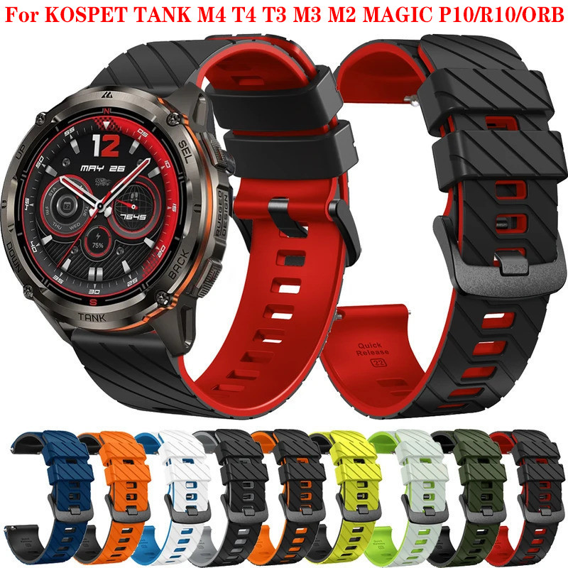 สําหรับ KOSPET TANK M4 T4 MAGIC P10 R10 ORB T3 Ultra 2 M3 T2 M2 สร้อยข้อมือ 22 มม.ผู้ชายซิลิโคน Band