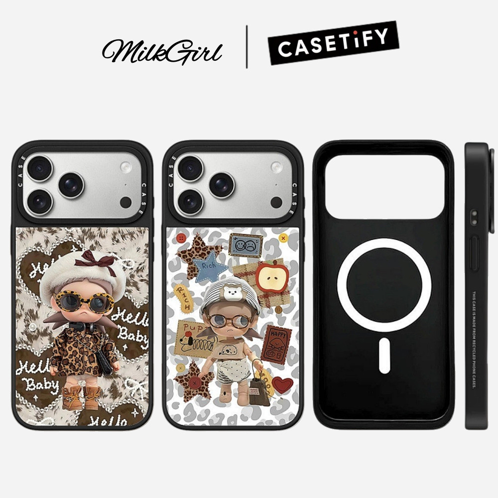 กระจกแม่เหล็ก Hard Leopard พิมพ์ Star Cool Girl เคสโทรศัพท์สําหรับ iPhone 17 Pro Max 17 Air 16 Plus 15 14 13 12 11 ปลอกกันกระแทก