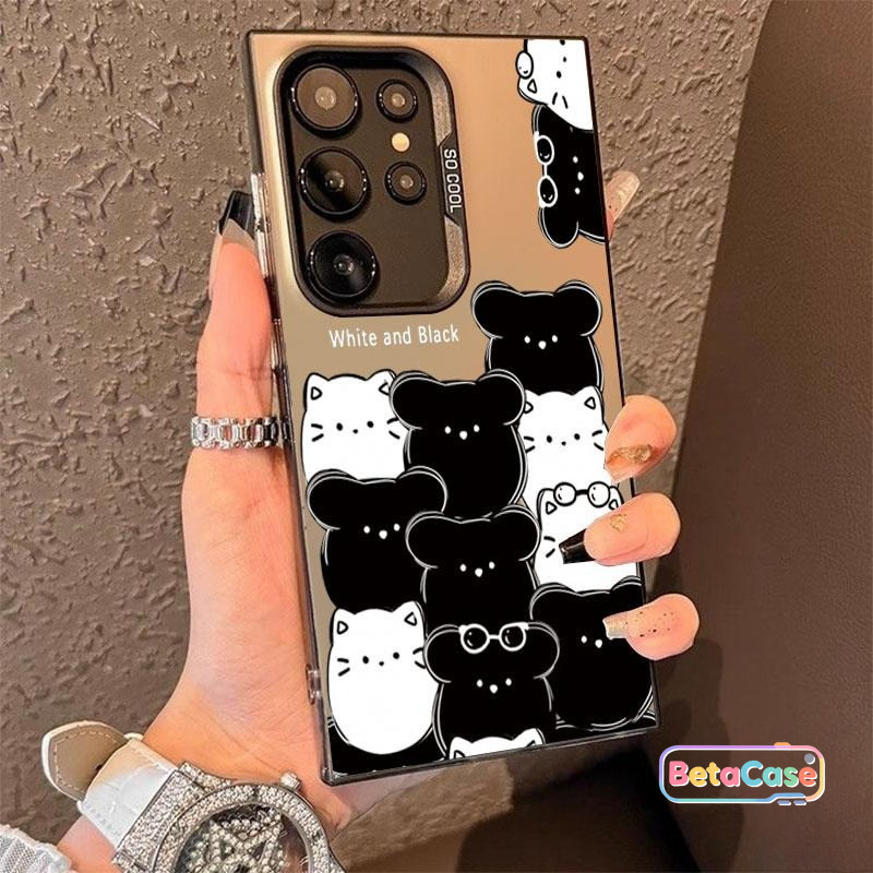 แมวการ์ตูนน่ารักขาวดํา S25 ULTRA, S25 Edge, S24 ULTRA, S24 Plus, S24FE, S23ULTRA, S23PLUS, S23FE, S23, S22ULTRA, S22 ราคา ถูกที่สุด ดีลบีเคเค