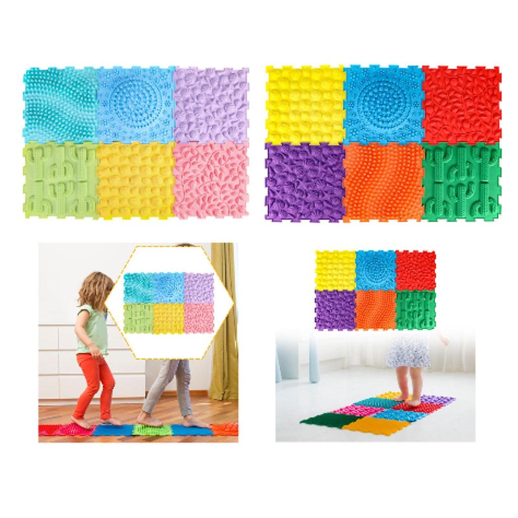 [Lszcx6l] 6 ชิ้นนวด Sensory Puzzle Play Mats Interlocking Mat Puzzle พรมปูพื้นสําหรับเนอสเซอรี่