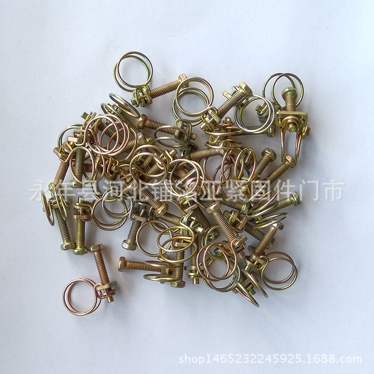 ชุบสังกะสีลวดคู่คอห่วงลวดเหล็กคู่ห่วงคอลวดเหล็กห่วงคอตัวหนาลวดคู่คอห่วงท่อน้ําหนีบเข็มขัดน้ํา FRT