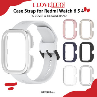 สายยางซิลิโคนกรณีพีซี for Redmi Watch 6 5 4 for Smartwatch Redmi Watch 6 5 4 ผู้ป้องกันหน้าจอปกเข็มขัดข้อมืออุปกรณ์เสริม