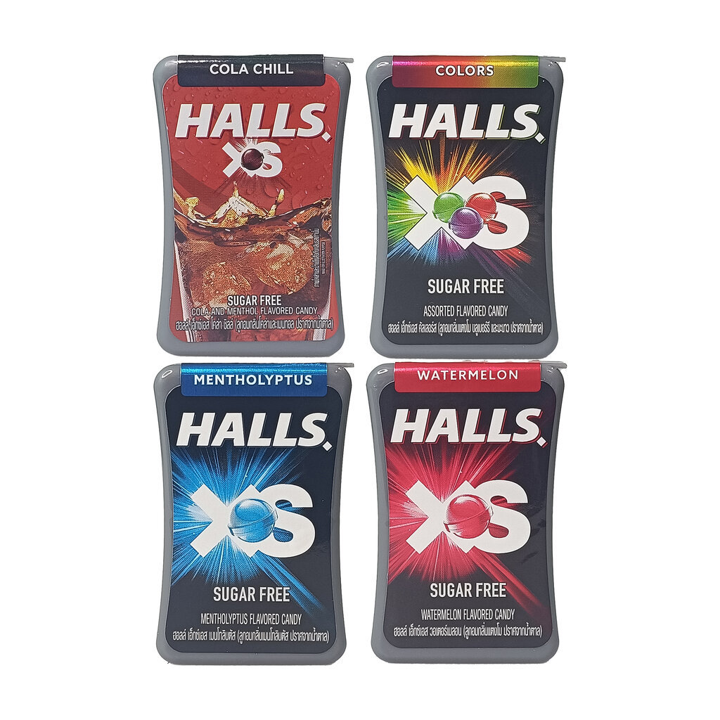 ลูกอมฮอลล์เอ็กซ์เอส ไม่มีน้ำตาล Halls XS Sugar Free Candy VaniLand