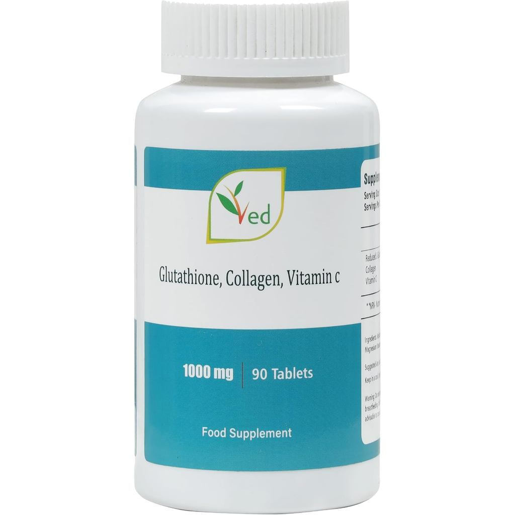 VED เม็ดวิตามินซีคอลลาเจนชนิดลดชนิด L-Glutathione |   1,000 มก. 90 เม็ด