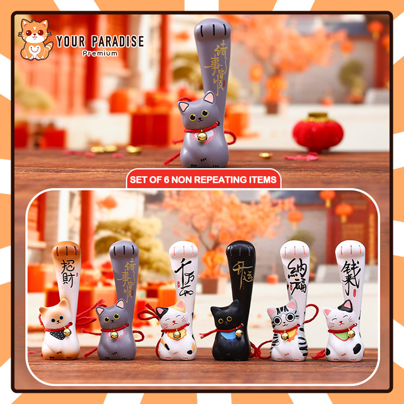 สัตว์เลี้ยงน่ารัก มือใหญ่แมวนําโชคกล่องตาบอดชุดรูปของเล่นการ์ตูนเครื่องประดับตกแต่งบ้านแมวนําโชคเรซิ่นรุ่น ของผู้หญิง หัวใจเทศกาลของขวัญวันเกิดส