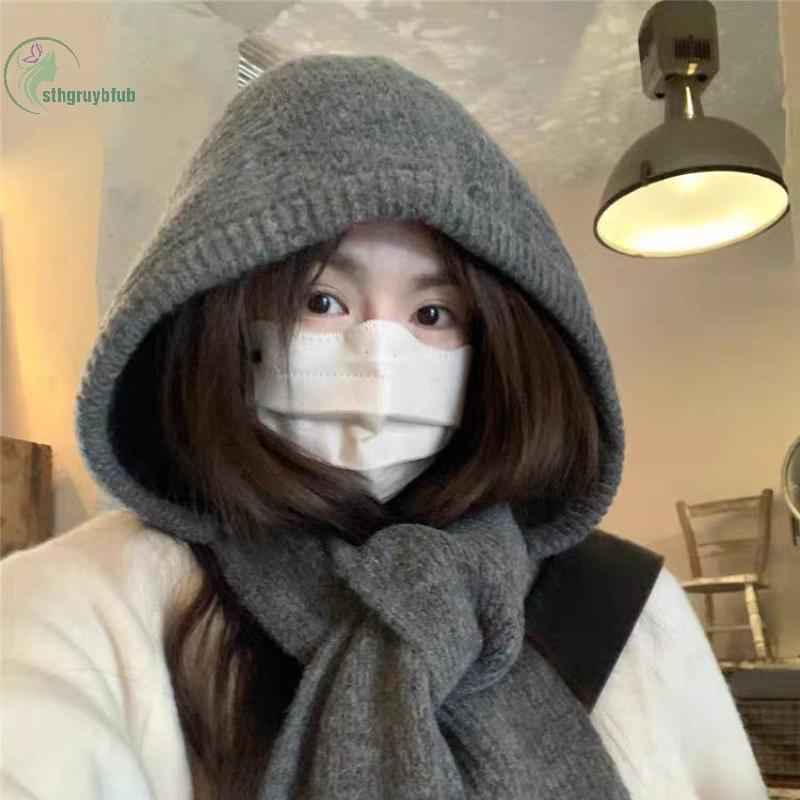 หมวกและผ้าพันคอขนสัตว์สำหรับผู้หญิง One Warm Earmuffs แฟชั่นฤดูใบไม้ร่วงและฤดูหนาว - รูปที่ 3