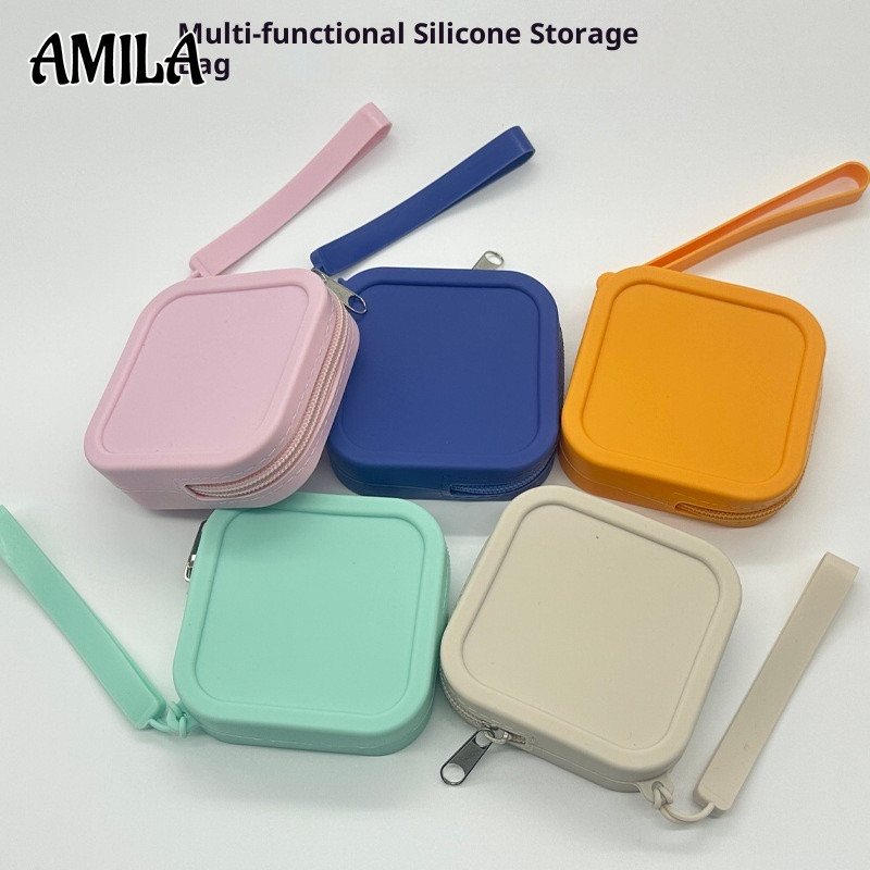 กระเป๋าใส่เหรียญซิพลายมัลติฟังก์ชัน ทำด้วยซิลิโคน พกพาสะดวกและใช้งานได้หลากหลาย