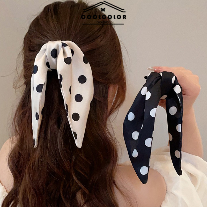 ในไทย💖กิ๊บติดผม Polka Dot Bow Insสไตล์เกาหลีวินเทจหางม้าคว้าคลิป เครื่องประดับผมแฟชั่น สําหรับผู้หญิง.COD