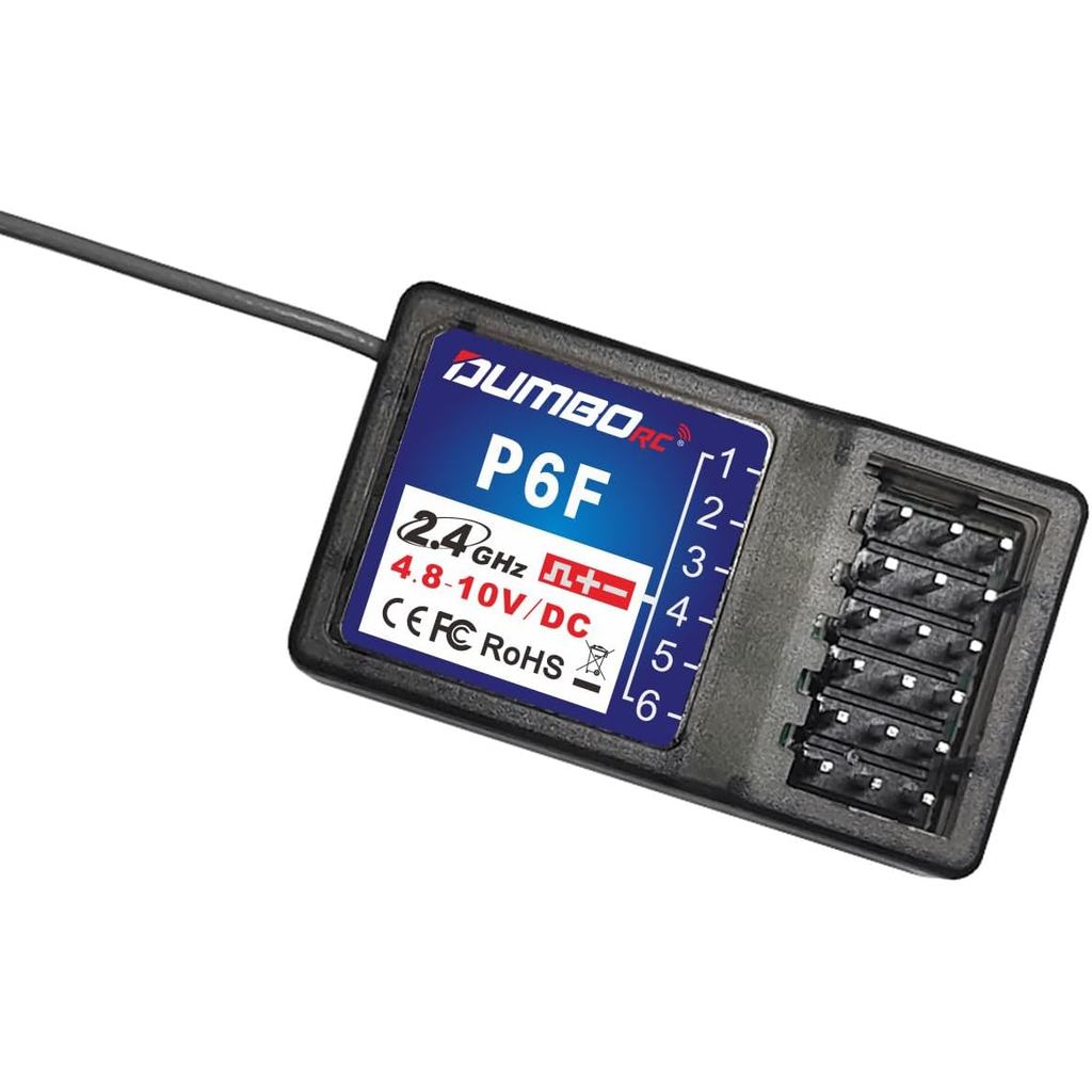 DUMBORC P6F 6 Channels 2.4GHz RC Receiver for DUMBORC X4 X5 X6 RC Car Boat 1 Piece