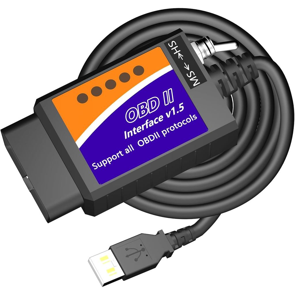 OBD2 to USB Cable Diagnostic Tool ELM327 OBD2 Code Reader Scanner ELM 327 USB Interface OBD to USB a