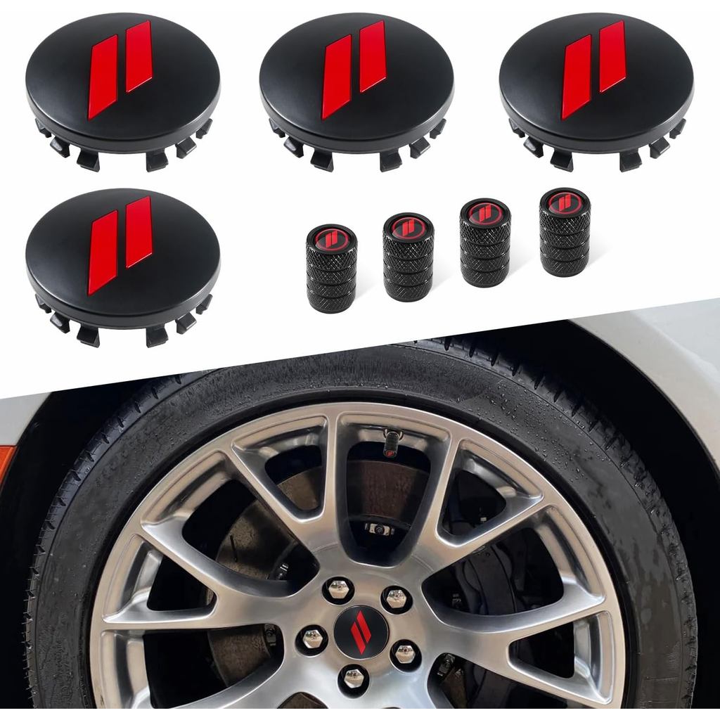 4PCS 63mm=2.5 inch Slash Wheel Center Cap Covers for Dodge Charger Challenger Durango Journey Avenge