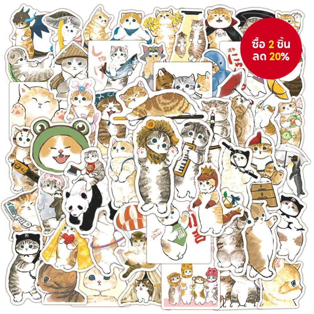 50 ชิ้นน่ารัก Lnk Cat Series Graffiti สติกเกอร์สําหรับกระเป๋าเดินทางโทรศัพท์มือถือกรณีแล็ปท็อปหมวกนิรภัยสเก็ตบอร์ดสติกเกอร์ตกแต่งกันน้ํา DIY Creative