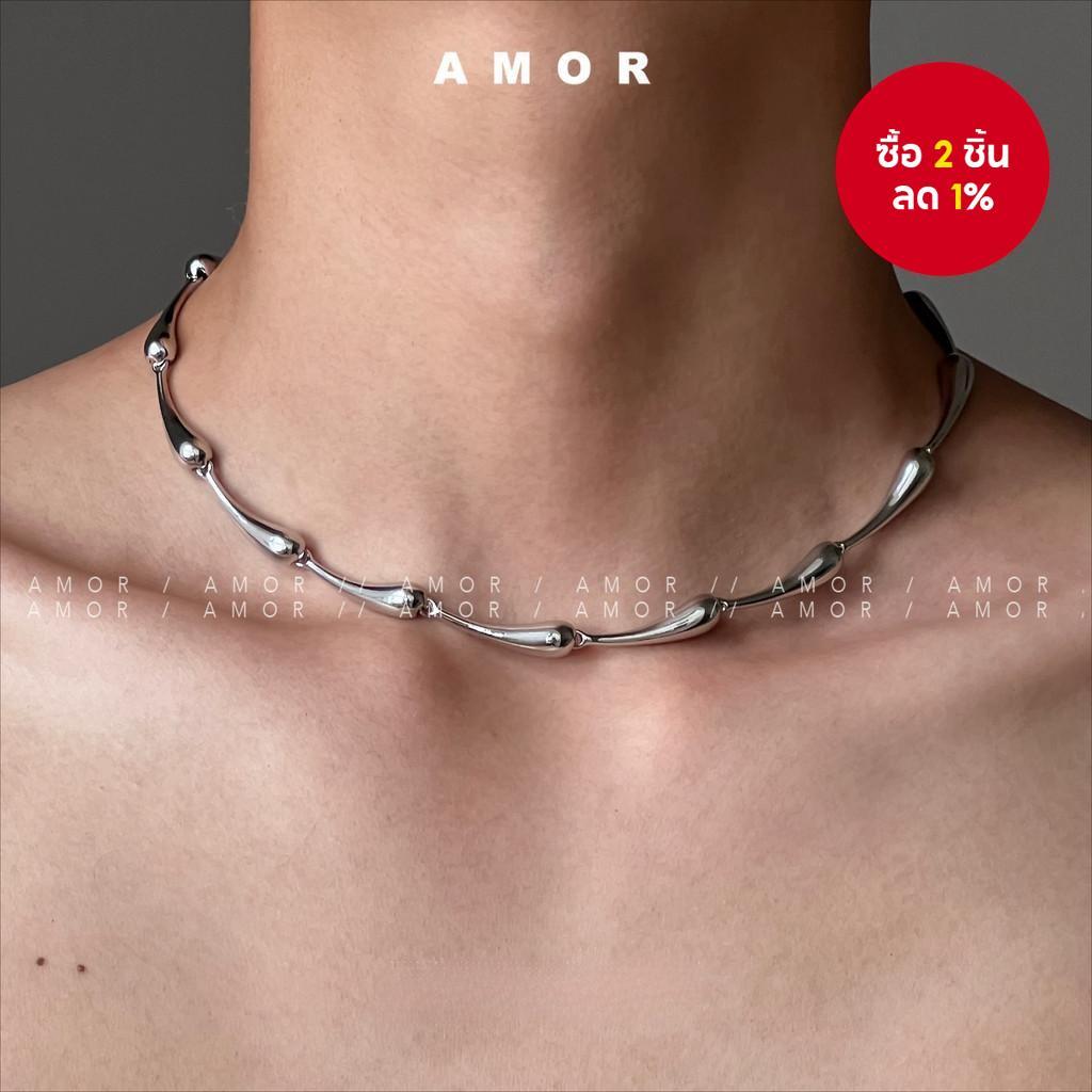 หยาบคาย สร้อยคอจี้ทรงหยดน้ําสําหรับผู้ชายและผู้หญิงของขวัญเครื่องประดับโซ่กระดูกไหปลาร้าเฉพาะ