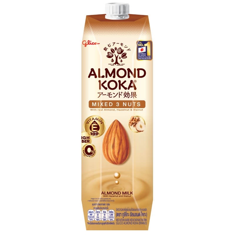 Glico Almond Koka Mixed 3 Nuts Milk 1000ml. กูลิโกะอัลมอนด์โคกะมิกซ์3นัทมิลค์ 1000มล.