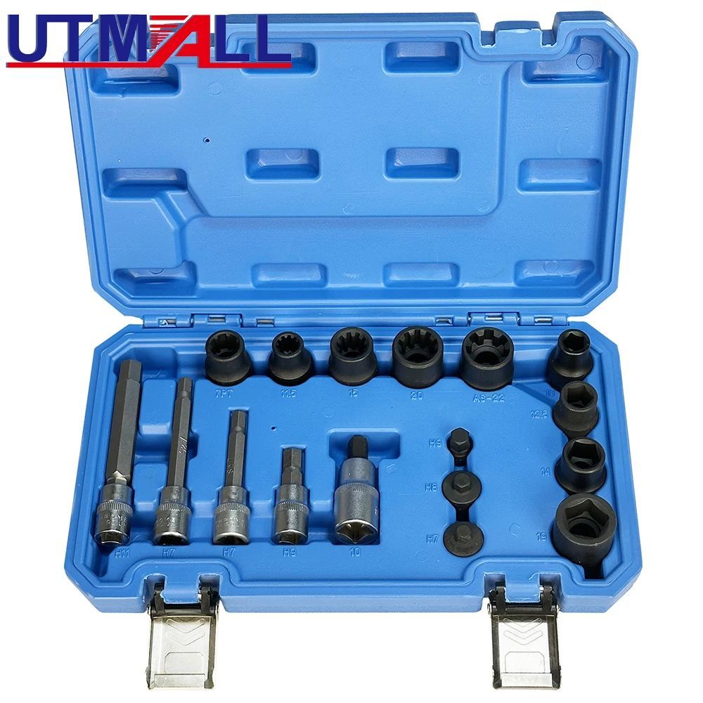 17 ชิ้น Master เบรค Caliper เบรค Pad เบรค Caliper สกรู Disassembly แขนเครื่องมือ 1/4 "3/8" 1/2 "Dr, 