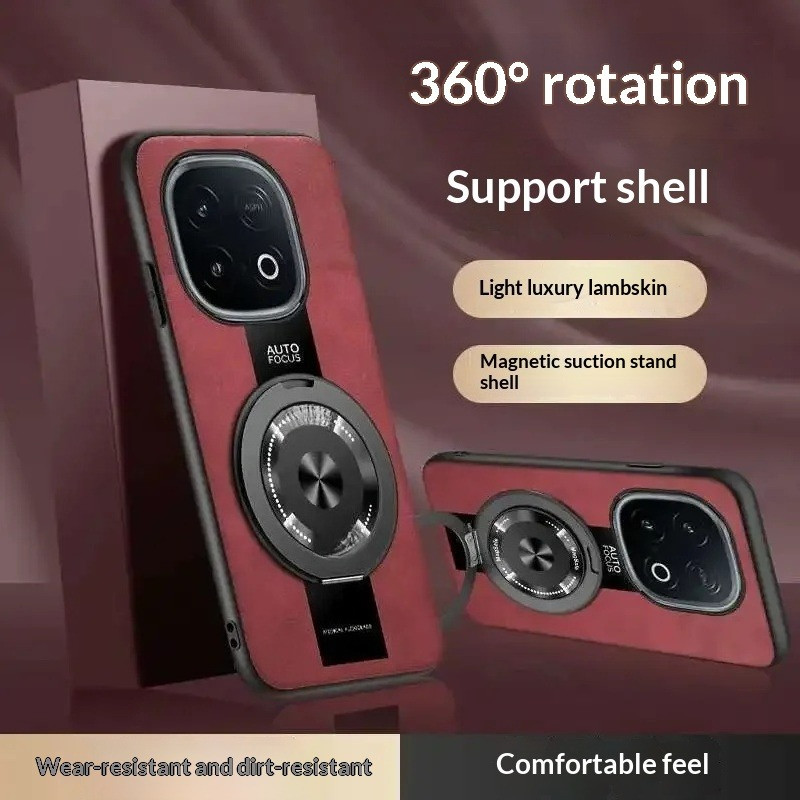 สําหรับ IQOO Z9 Z10 Turbo Neo 10 Global กรณีแม่เหล็กผู้ถือแหวนกันกระแทกแกะผิวซิลิโคนฝาครอบโทรศัพท์ N
