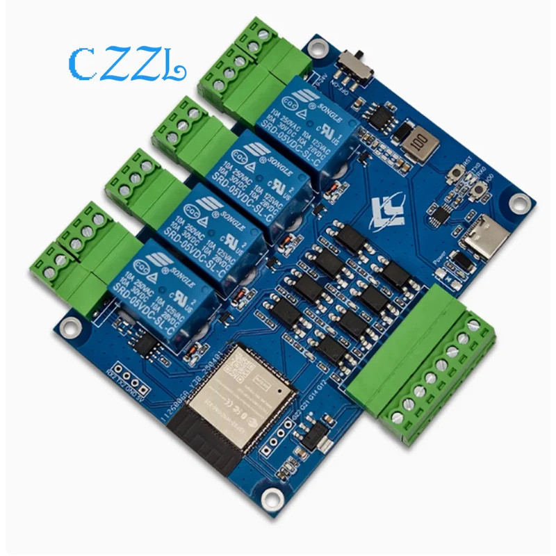 ESP32 Modbus RTU โมดูลรีเลย์สี่ทาง RS485 บอร์ดพัฒนา MODBUS โปรโตคอลสี่ทาง optocoupler
