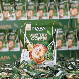 [สูตรใหม่][ตะกร้าบริษัท] Napa Veg Mix Coffee กาแฟไฟเบอร์ผักปวยเล้ง 2 แถม 2 (120 ซอง) ของแท้ 100%