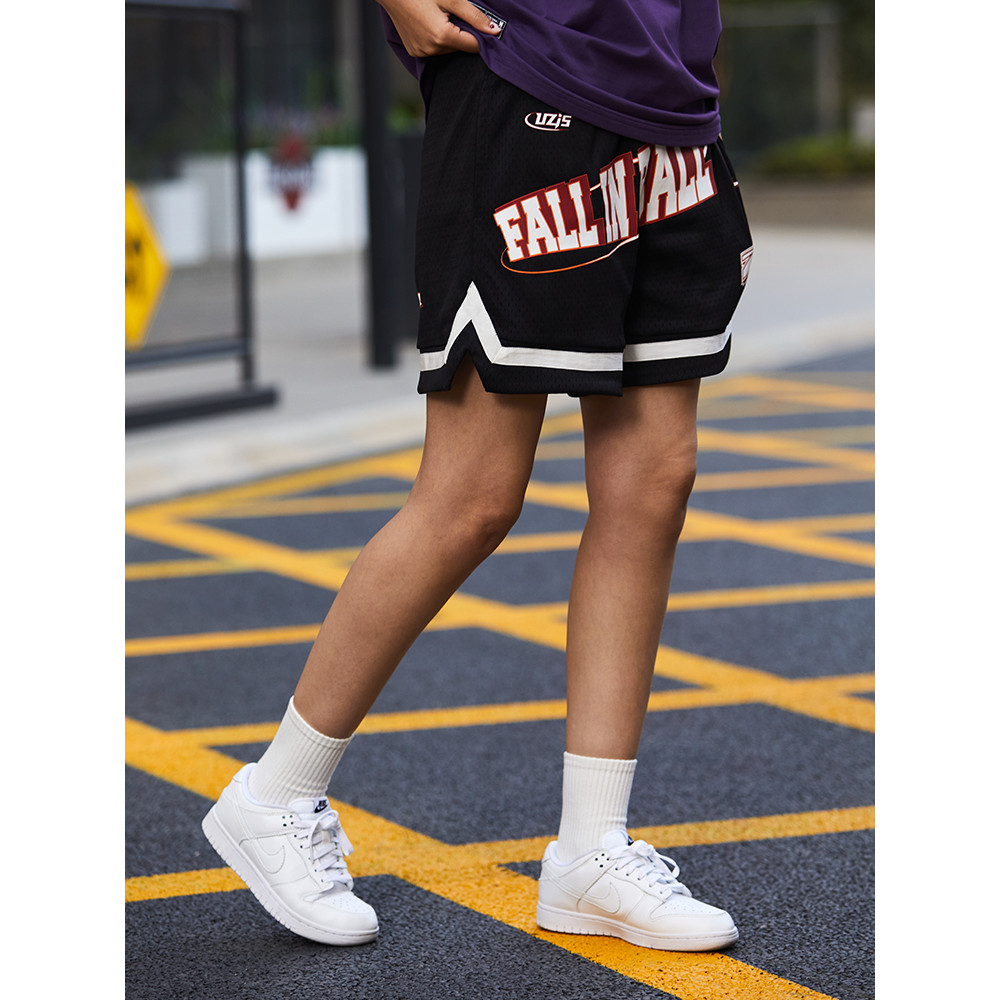 กางเกงขาสั้น Youzhizhe UZIS สไตล์ Retro American Quarter เหมาะสำหรับใส่เล่นบาสเกตบอลหรือใส่ลำลอง