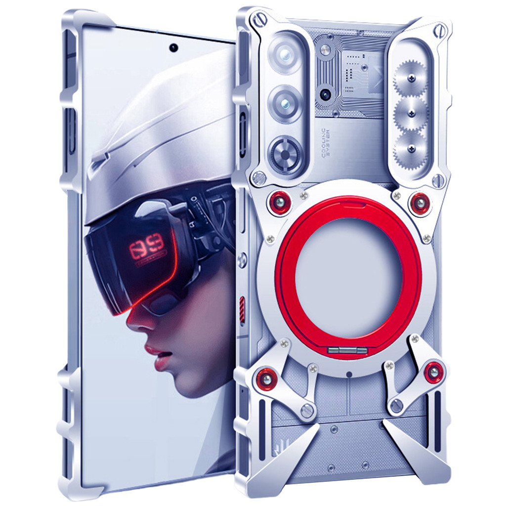 เคสโลหะแม่เหล็กสําหรับ Nubia Redmagic 10S Pro+ / 10S Pro / 10 Pro+ / 10 Pro พร้อมขาตั้งหมุนได้