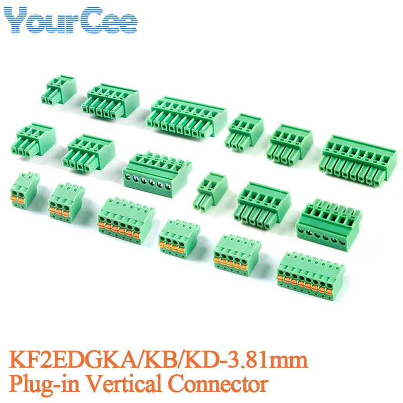 5pcs KF2EDGKA/KB/KD-3.81 มม.แนวตั้ง Plug-in Connector 300 V/8A 3.81 มม.Pitch Connecting Terminal 2P 