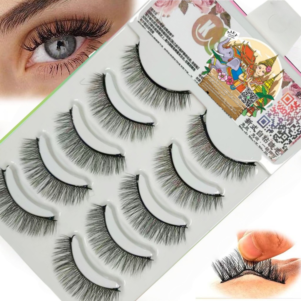 【ไม่ต้องใช้กาว ใช้ซ้ำได้】ขนตาปลอม3มิติ 5คู่ แบบมืออาชีพ มีกาวในตัว ไม่ต้องใช้กาว ขนตาปลอมธรรมชาติ ขนตาปลอม5มิติ - รูปที่ 2