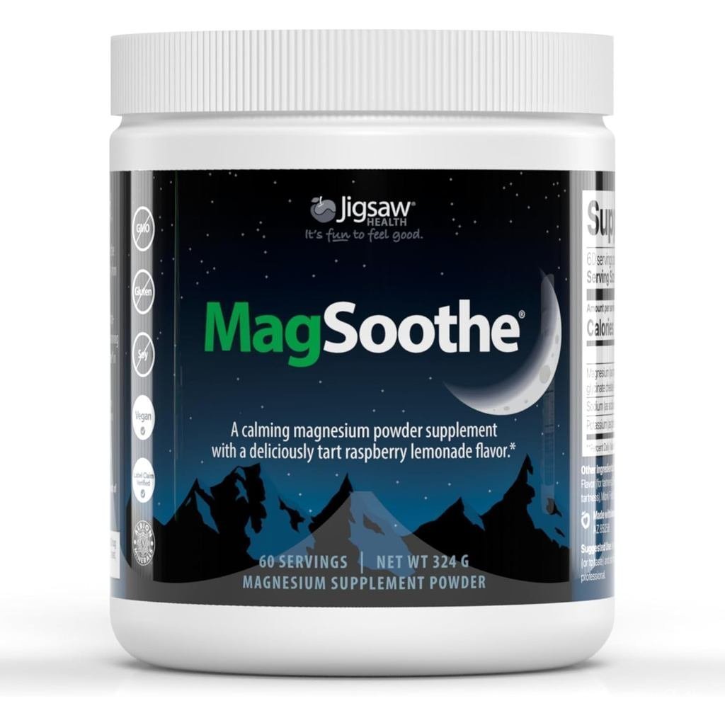 จิ๊กซอว์ Health MagSoothe | Fast-Acting, Magnesium Glycinate Powder อาหารเสริม | รสราสเบอร์รี่มะนาว 