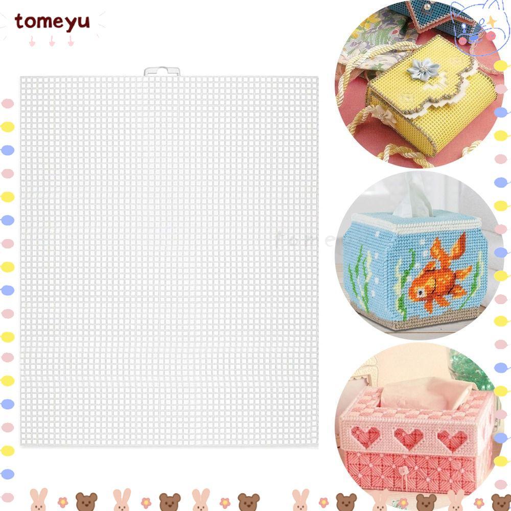 TOMEYU Bag Mesh Grid, 33.5x26CM White Canvas Bag Sheets, DIY Crafting 7CT Plastic Bag Rug