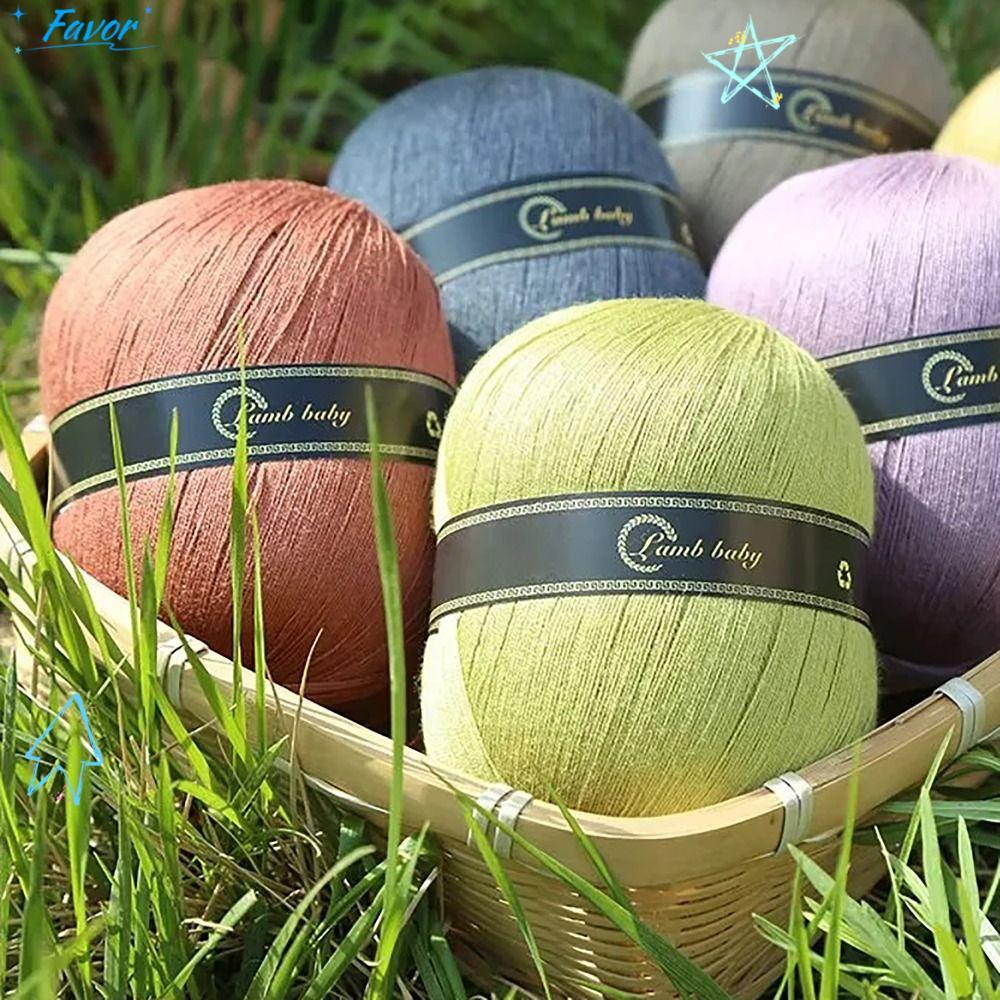 FAVOR เส้นด้ายฝ้ายไหมแท้ อุปกรณ์ถักมือ สีสันสดใส สําหรับโครเชต์ ถักผ้าคลุมไหล่